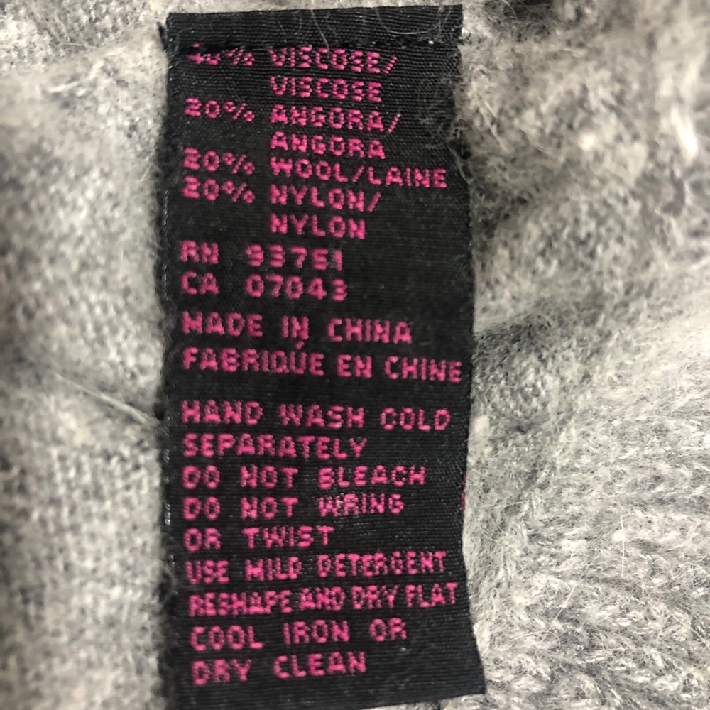 Colour‎ Works Ruffle Gray Soft Angora Wool Cardigan - Picture 10 of 13